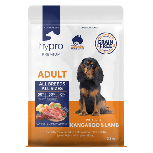 Hypro Premium Grain Free Kangaroo And Lamb All Breed Adult Dry Dog Food 2.5kg
