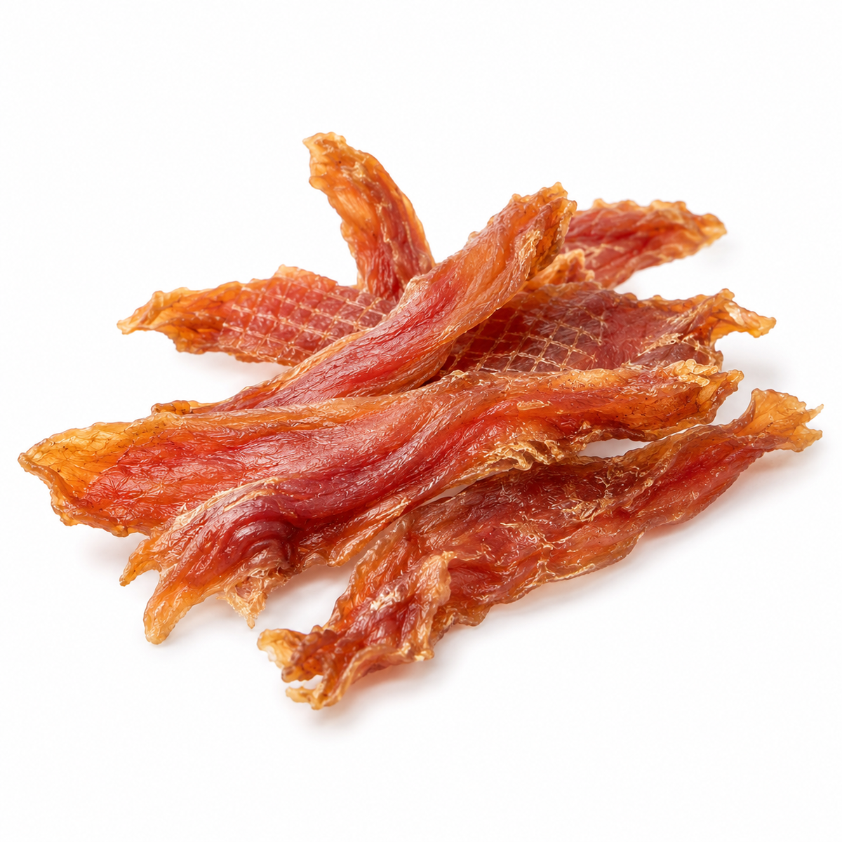 Bark Road Chicken Breast dog treats showing the size and texture of the pieces