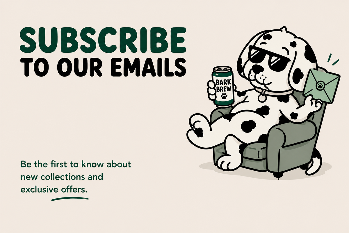 Bark Road dog character inviting customers to join the email list