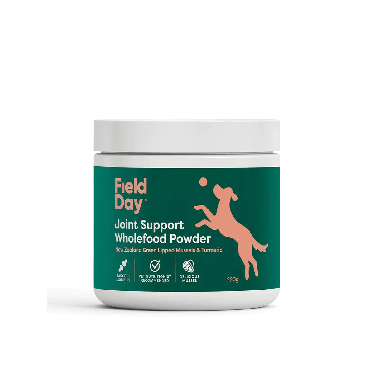 Field Day Joint Support wholefood powder for dogs, available at Bark Road